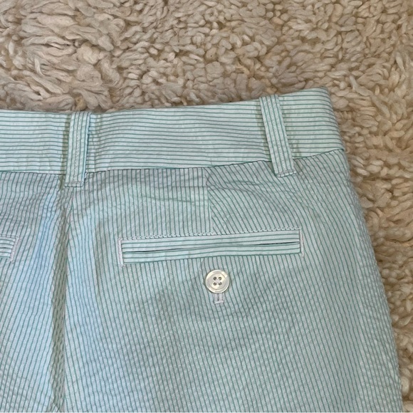 J Crew Shorts Women's Size 00 Green Seersucker Striped Cotton City Fit - Picture 8 of 8